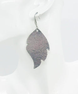 Metallic Silver Leather Earrings - E19-967