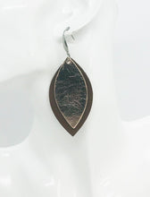 Load image into Gallery viewer, Brown and Rose Gold Leather Earrings - E19-968