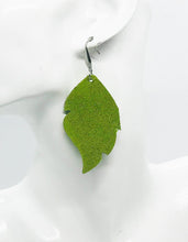 Load image into Gallery viewer, Apple Green Dazzle Leather Earrings - E19-997