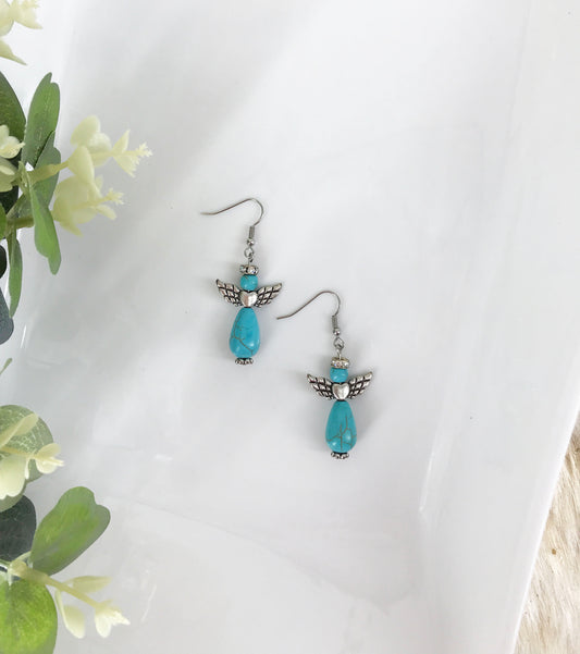 Glass Bead Angel Earrings - E338