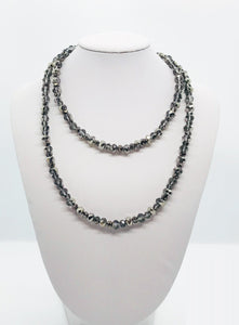 Silver Glass Bead Necklace - N101