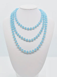 Light Blue Glass Bead Necklace - N113