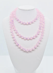 Pink and Purple Glass Bead Necklace - N127