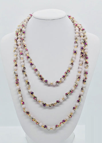Multi Color Glass Bead Necklace - N173