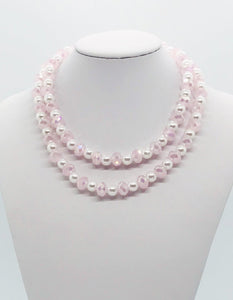 Glass Bead and Glass Pearl Necklace - N176