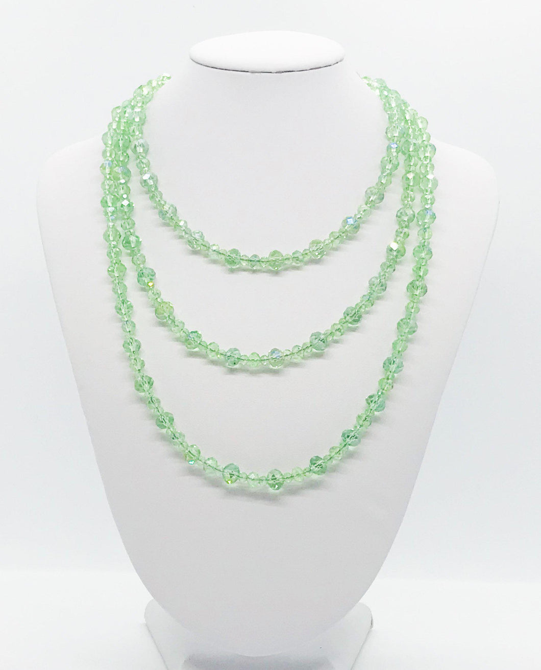 Green Glass Bead Necklace - N191