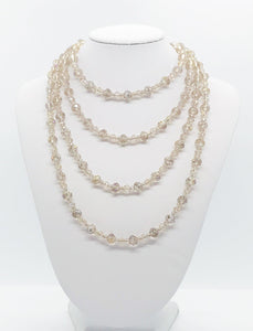 Champagne Color Glass Bead Necklace - N194
