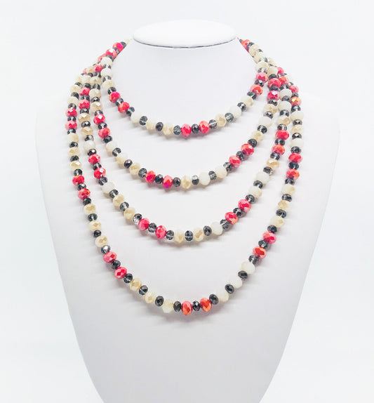 65" Glass Bead Necklace - N224