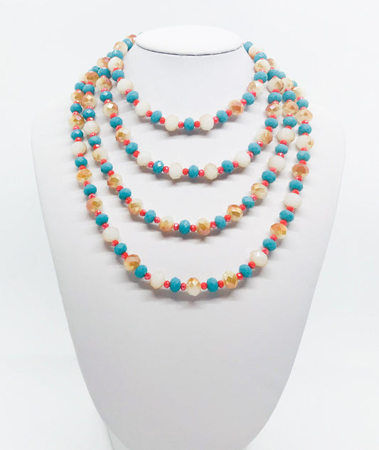 59" Glass Bead Necklace - N226