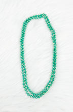 Load image into Gallery viewer, Light Green Knotted Glass Bead Necklace - N330