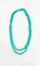 Load image into Gallery viewer, Turquoise Knotted Glass Bead Necklace - N332