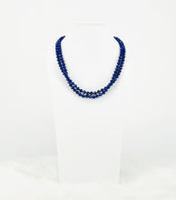 Load image into Gallery viewer, Sapphire Knotted Glass Bead Necklace - N333