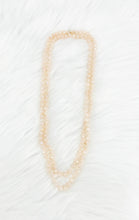 Load image into Gallery viewer, Light Pink Knotted Glass Bead Necklace - N334