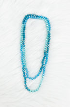 Load image into Gallery viewer, Turquoise Ombre&#39; Knotted Glass Bead Necklace - N336