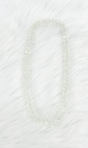 White AB Knotted Glass Bead Necklace - N338