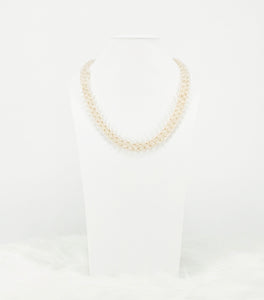 Champagne Knotted Glass Bead Necklace - N339