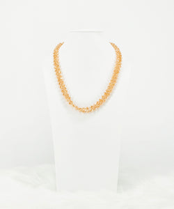 Champagne Knotted Glass Bead Necklace - N341