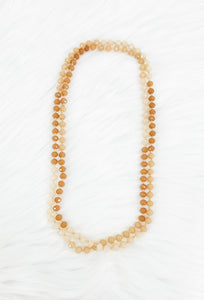 Champagne Ombre' Knotted Glass Bead Necklace - N342