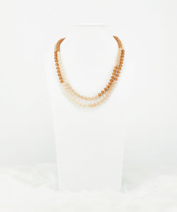 Champagne Ombre' Knotted Glass Bead Necklace - N342