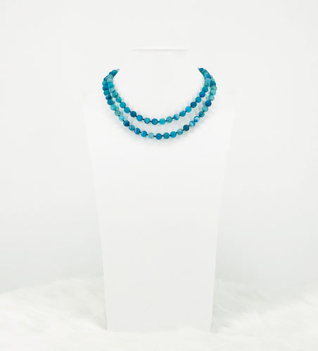 Blue Druzy Gemstone Necklace - N356