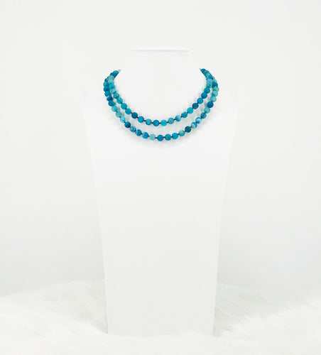 Blue Druzy Gemstone Necklace - N356