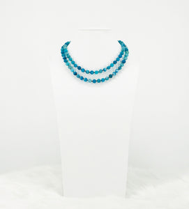 Blue Druzy Gemstone Necklace - N356