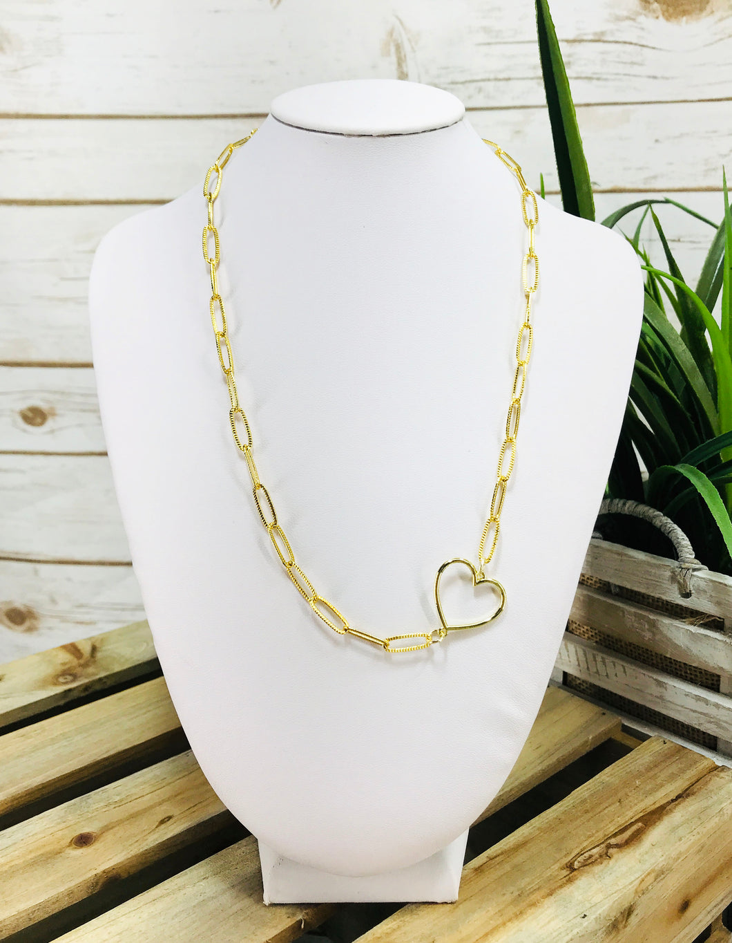 Open Heart Pendant Necklace - N622