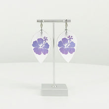 Load image into Gallery viewer, Gradient Color Hibiscus Flower Leather Earrings